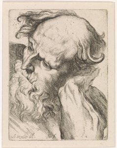 Cabeça de um homem velho (Joseph) Estudos para um livro de desenho a partir de esculturas e figuras clássicas de Anthony van Dyck (título da série)