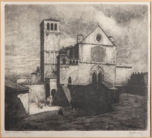 Assis, Basílica de São Francisco (gravura sobre papel)