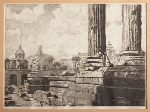 Roma, O Fórum de Augusto (gravura em papel)