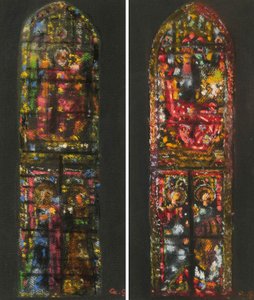 Esboços de Augusto Giacometti a partir de um vitral da Catedral de Florença
