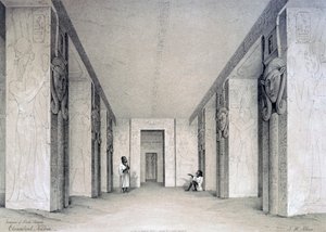 Interior do templo norte, Ebsamboul, Nubia, Egito, século XIX