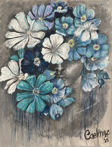Retrato floral azul de Augustus Caelthorne