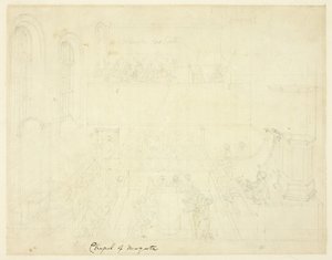 Estudo para a Capela de Newgate, de Microcosmos de Londres de Augustus Charles Pugin
