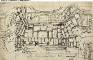 Estudo para Sala de Exposições, Somerset House, da Microcosm of London de Augustus Charles Pugin