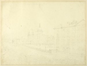 Estudo para o incêndio em Londres, de Microcosm of London