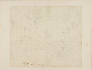 Estudo para a Câmara dos Comuns, da Microcosm of London de Augustus Charles Pugin