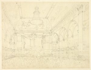 Estudo para Pantheon Masquerade, da Microcosm of London de Augustus Charles Pugin
