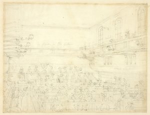 Estudo para a reunião dos Quakers, de Microcosmo de Londres