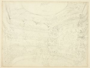 Estudo para Royal Circus, da Microcosm of London de Augustus Charles Pugin