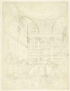 Estudo para Session House, Clerkenwell, da Microcosm of London de Augustus Charles Pugin