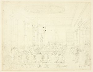 Estudo para a Sociedade para o Incentivo da Agricultura, da Microcosm of London de Augustus Charles Pugin