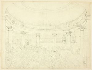 Estudo para Surrey Institution, da Microcosm of London de Augustus Charles Pugin
