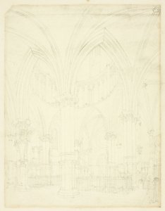 Estudo para Temple Church, da Microcosm of London de Augustus Charles Pugin