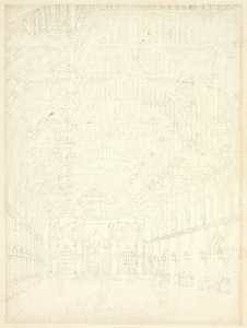Estudo para Westminster Hall, da Microcosm of London de Augustus Charles Pugin