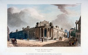 O Banco da Inglaterra, de Cateaton Street, Cidade de Londres, 1809 de Augustus Charles Pugin