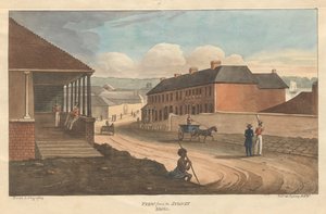 Vista do Sydney HotelEarle, Augustus. Exibições na Austrália. Litografia de Sydney- Earle, 1826