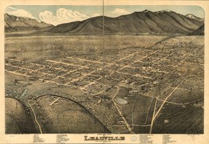 Vista aérea de Leadville, Condado de Lake, Colo. 1879. de Augustus Koch