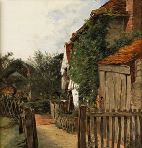 A Cottage Garden (óleo sobre painel)