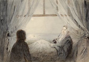 Retrato de Harriet Martineau em um sofá, 1844 (wc no papel)
