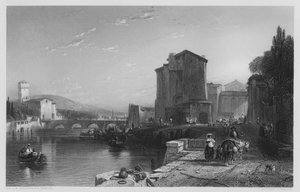O Porto de Leghorn, a partir da foto na Galeria Vernon (gravação) de Augustus Wall (after) Callcott