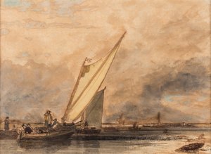 On the Medway, data desconhecida (aguarela sobre papel) de Augustus Wall Callcott