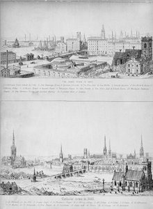 Cidade católica em 1440 e a mesma cidade em 1840