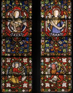 Cristo cercado por anjos, detalhe, 1850 (vitral) de Augustus Welby Northmore Pugin