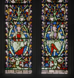 Janela do leste com a árvore de Jesse, detalhe, c.1884 (vitral) de Augustus Welby Northmore Pugin