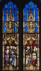 Eventos na Vida de São Tomé Apóstolo, detalhe, c.1843 (vitral) de Augustus Welby Northmore Pugin