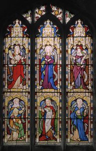 Rute, a Virgem Maria, Sara, Hannah, Dorcas e Anne, 1852 (vitral) de Augustus Welby Northmore Pugin