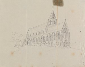 Esboço de uma Igreja Gótica de Augustus Welby Northmore Pugin