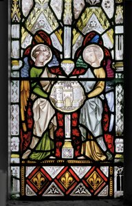Virgin & Christ com cenas de sua vida, detalhe, 1851 (vitral) de Augustus Welby Northmore Pugin