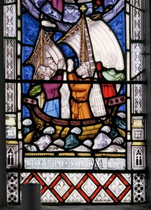 Virgin & Christ com cenas de sua vida, detalhe, 1851 (vitral) de Augustus Welby Northmore Pugin