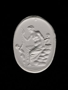 Impressão de uma argola representando Afrodite, c.100-70 BC (gesso) de Aulos Aulos