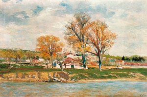"As margens do Rio Manzanares" Pintura de Aureliano de Beruete Y Moret (1845-1912). Óleo sobre tela.