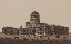 Melbourne, Austrália: Novos tribunais (litografia) de Australian School