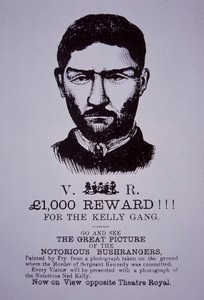 Pôster de recompensa de Ned Kelly de Australian School