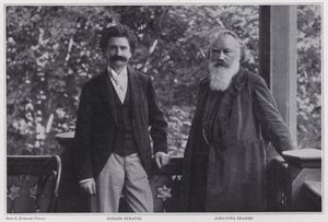 Compositores Johann Strauss the Younger e Johannes Brahms, Viena