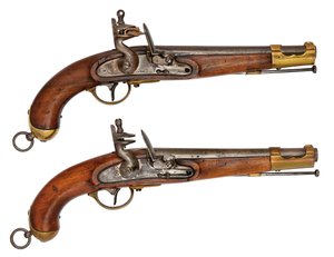 Uma cinta de pistolas de pederneira austríacas de 16,9 mm de Austrian School