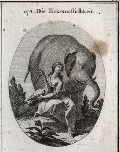 Alegoria de gratidão. Seus símbolos são a cegonha porque ela presta a seu pai na velhice o mesmo serviço que recebeu na juventude e o elefante porque muito grato, ele é capaz de expor sua vida intrépida, lutando por seu mestre de Austrian School