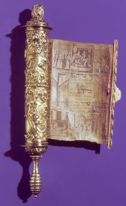 Megillah (Pergaminho de Ester) em um estojo prateado, Viena, c.1715 de Austrian School