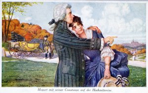 Mozart com sua esposa Constanze em sua lua de mel