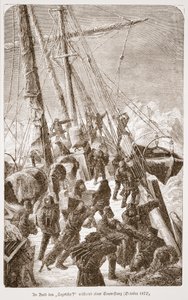A bordo do Tegetthof durante uma tempestade de gelo, outubro de 1872, 1876 de Austrian School