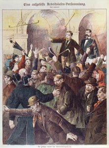 Polícia quebra uma reunião de protesto de trabalhadores desempregados, 1897 de Austrian School