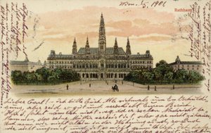 Cartão postal, descrevendo, a, corredor cidade, em, viena de Austrian School