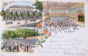 Postal de Pertls Casa de café no Prater, Viena, 1901 de Austrian School
