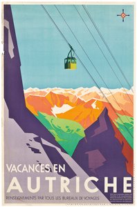 Férias com publicidade em pôsteres na Áustria,