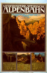 Cartaz para a ferrovia alpina de Niederösterr-Styrian