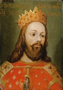 Rudolf I (1218-91) não coroado Sacro Imperador Romano, fundador da dinastia Habsburgo (painel)