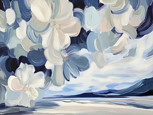 Paisagem floral azul de Avanesova Elena